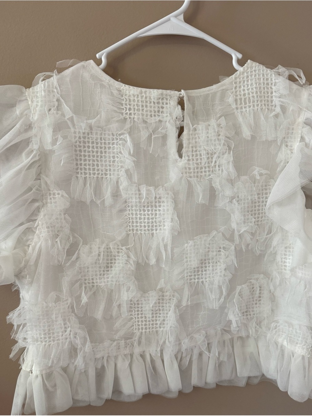 Anthropologie Maeve ruffle mesh top size XL - Picture 6 of 8